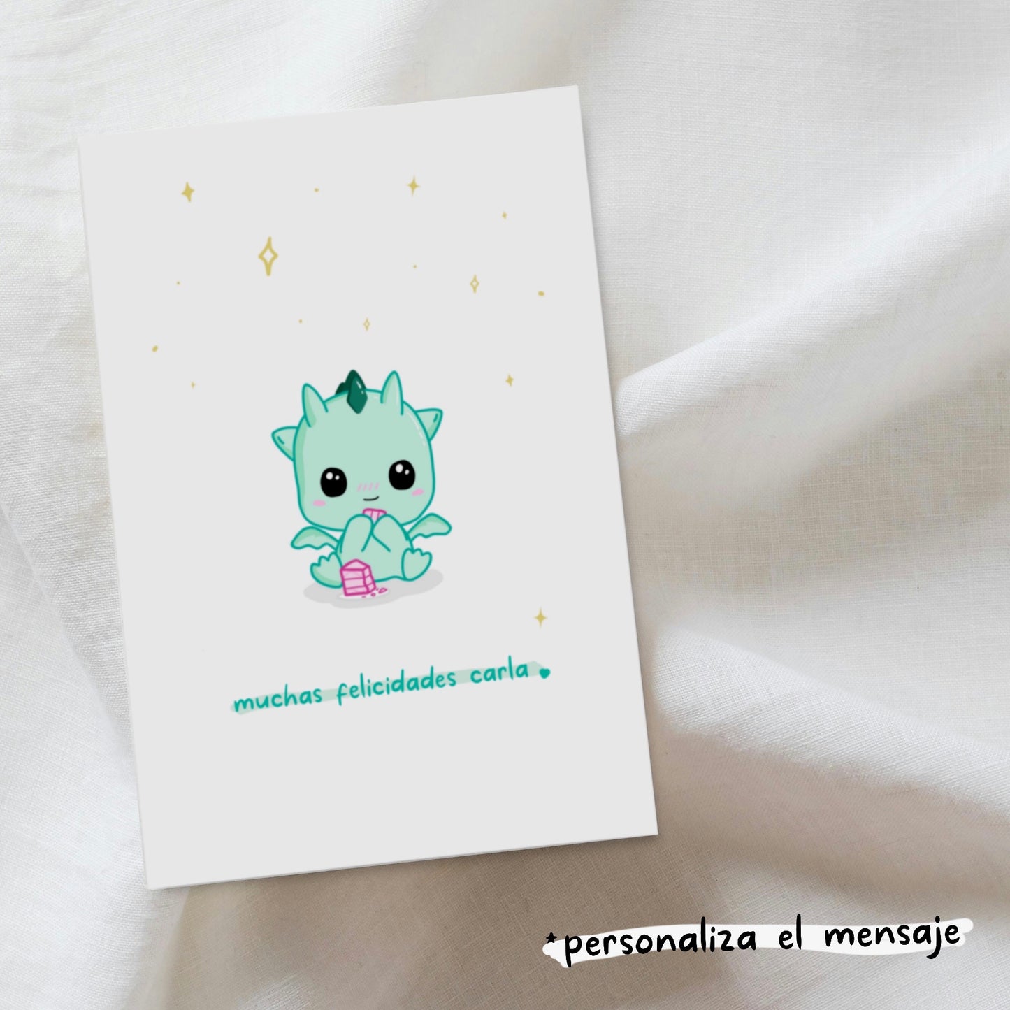 Customizable Kawaii Greeting Card - Kai