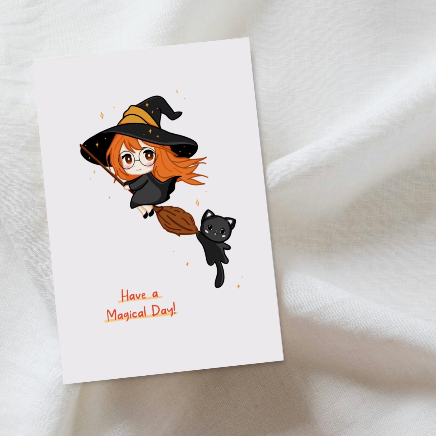 Customizable Kawaii Greeting Card - Elly and Nyx