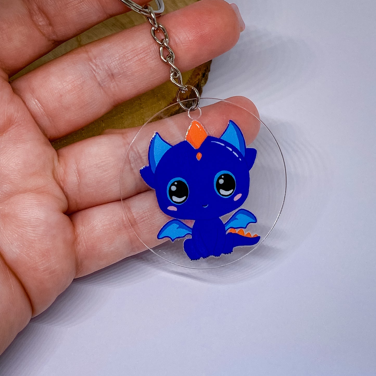 Keychain - Blu - Kawaii Style Dragon