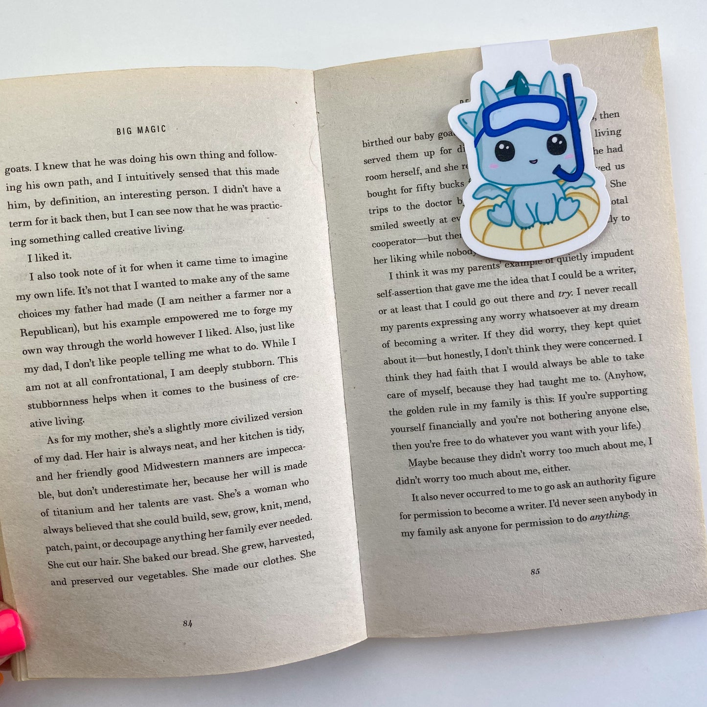 Magnetic Bookmark - Kai with Float - Kawaii Style Dragon