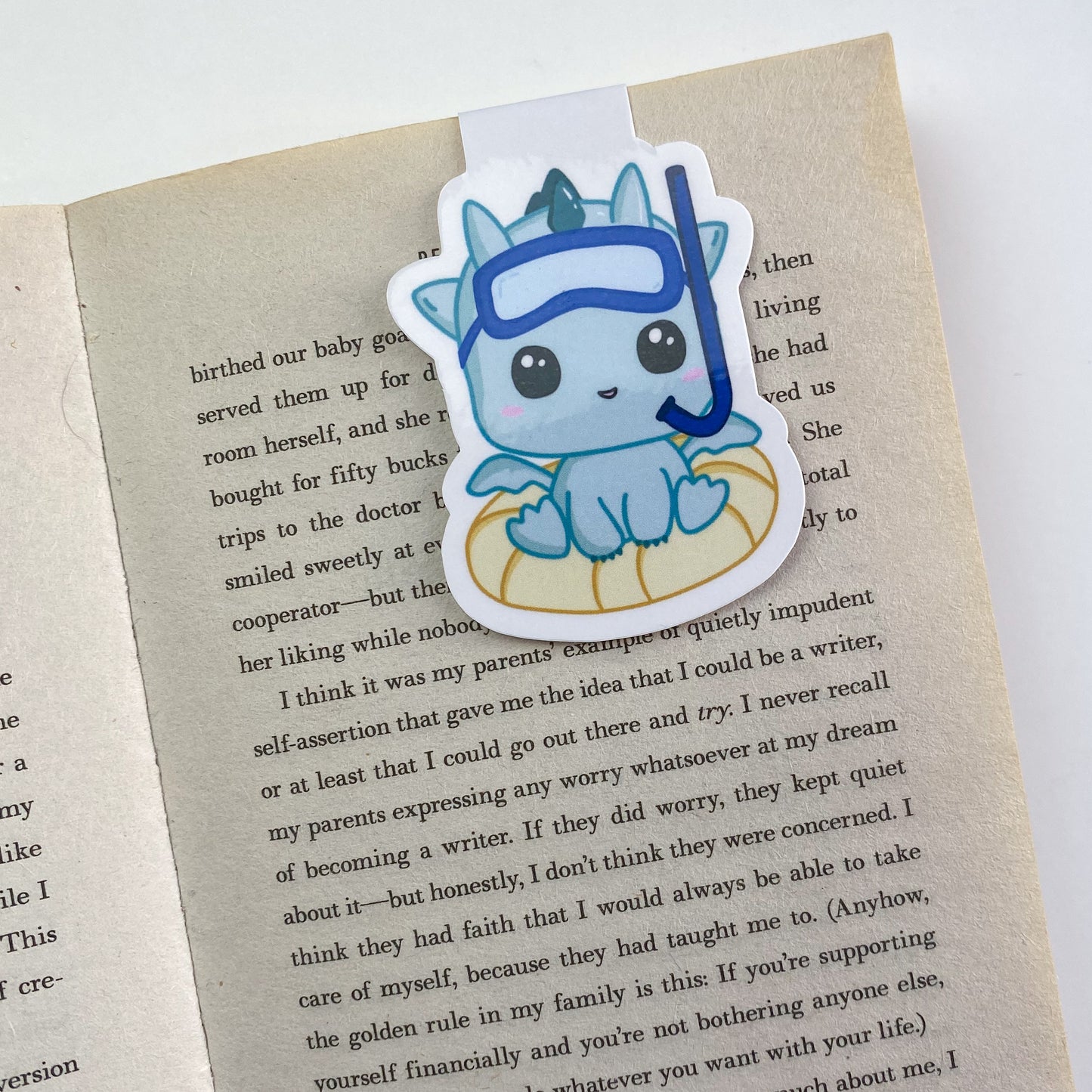 Magnetic Bookmark - Kai with Float - Kawaii Style Dragon