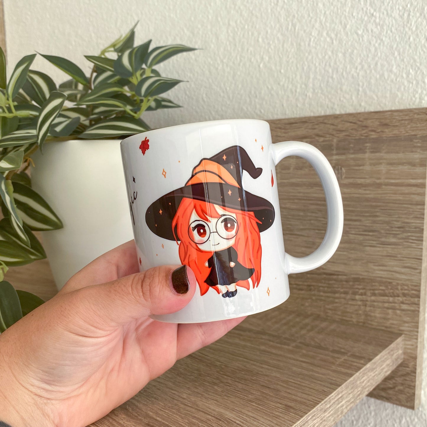 Illustrated Mug - Nyx and Elly - Kawaii Style Cat and Witch