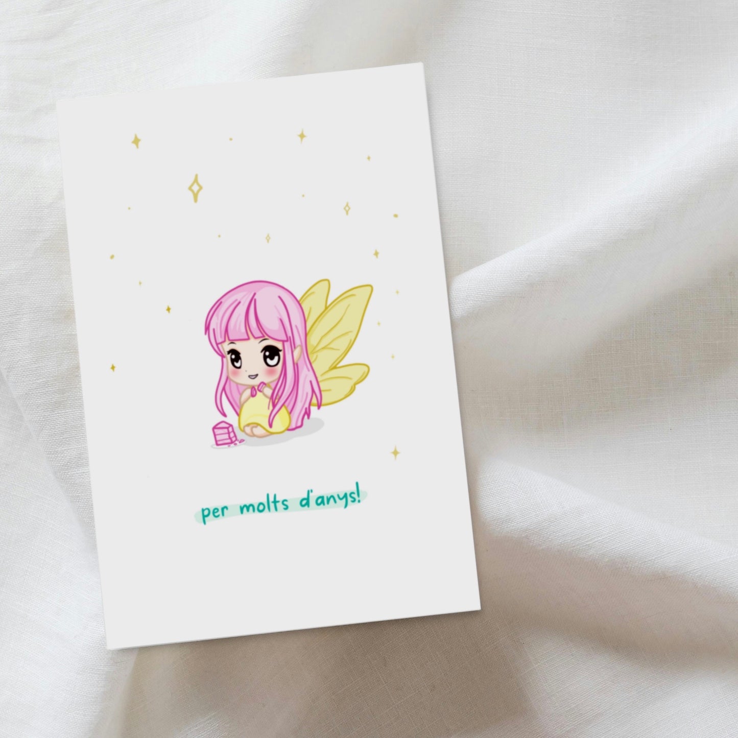 Customizable Kawaii Greeting Card - Luna