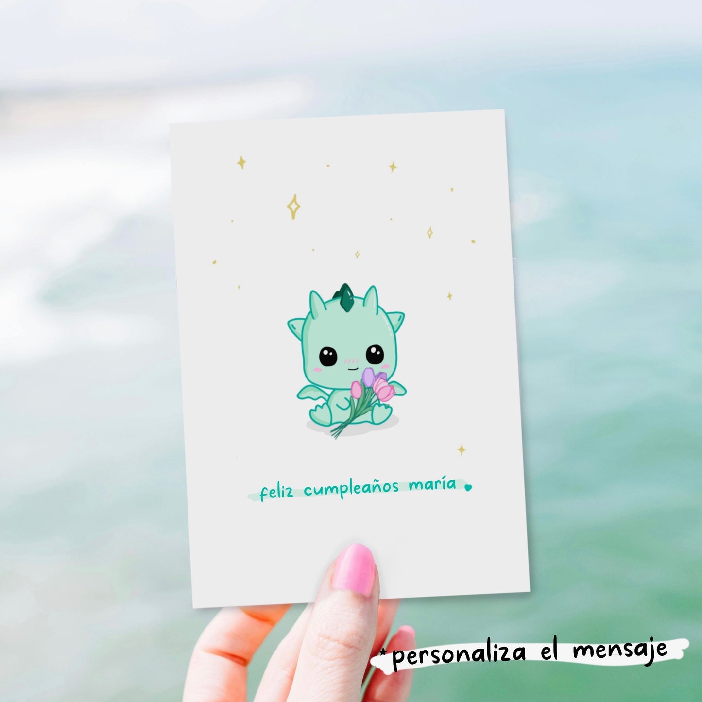 Customizable Kawaii Thank You Card - Kai