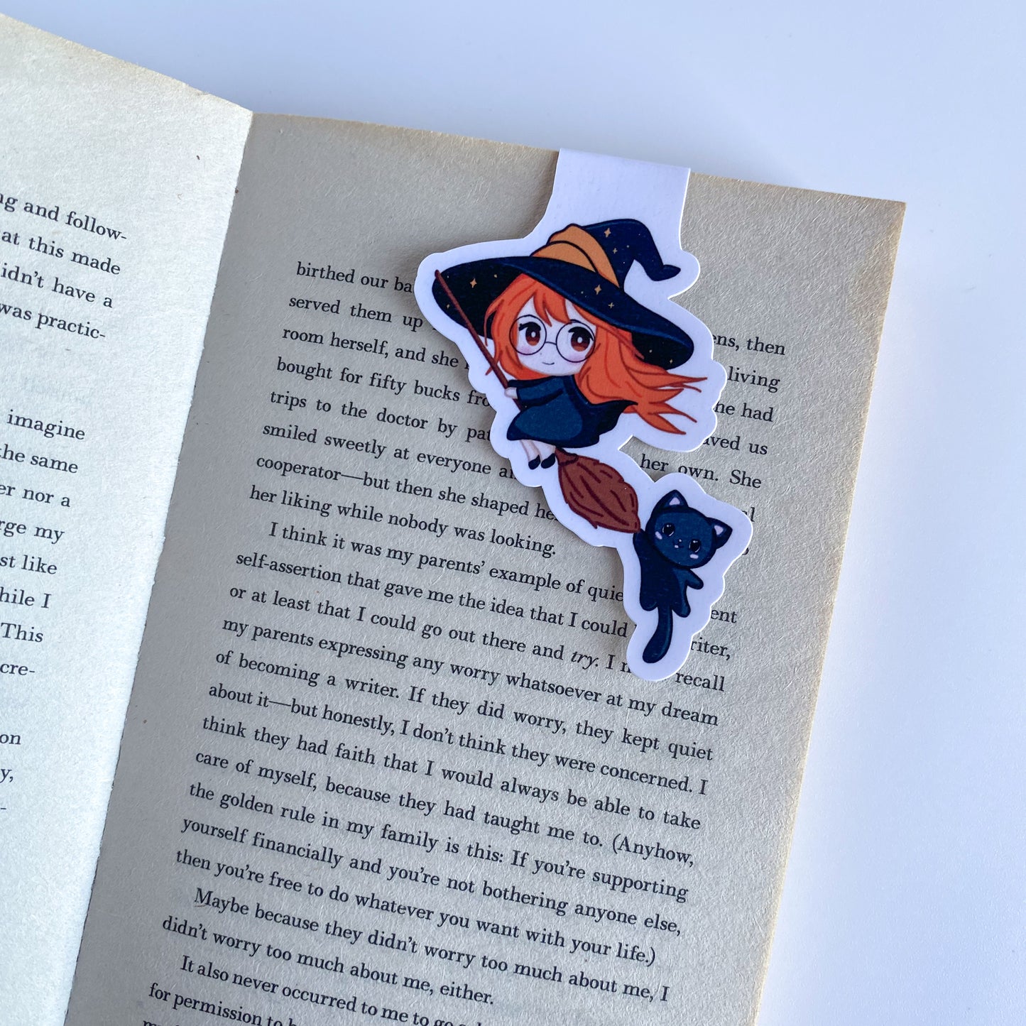 Magnetic Bookmark - Elly and Nyx - Kawaii Witch and Cat