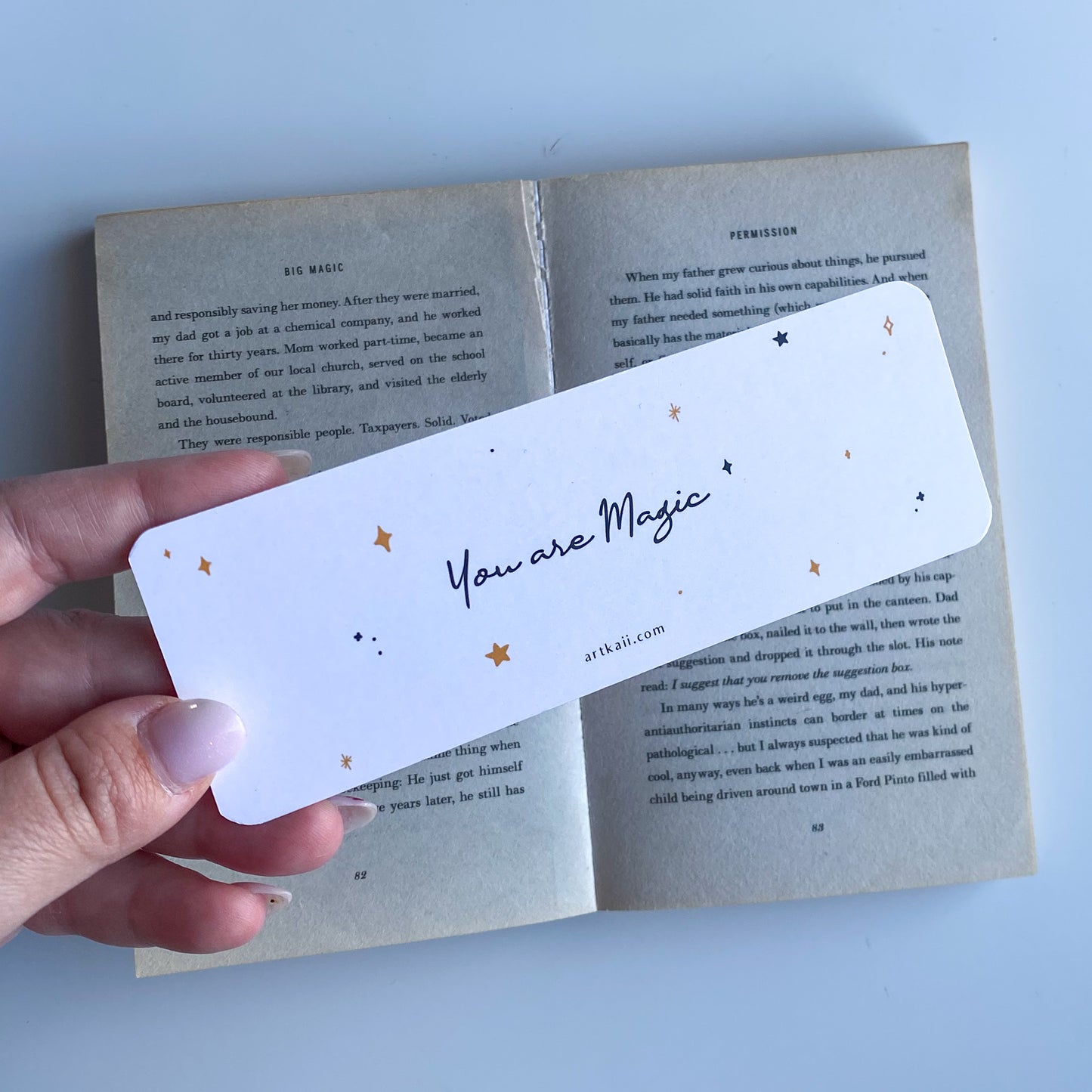 Christmas Illustration Bookmark - Ty - Kawaii Style Dinosaur