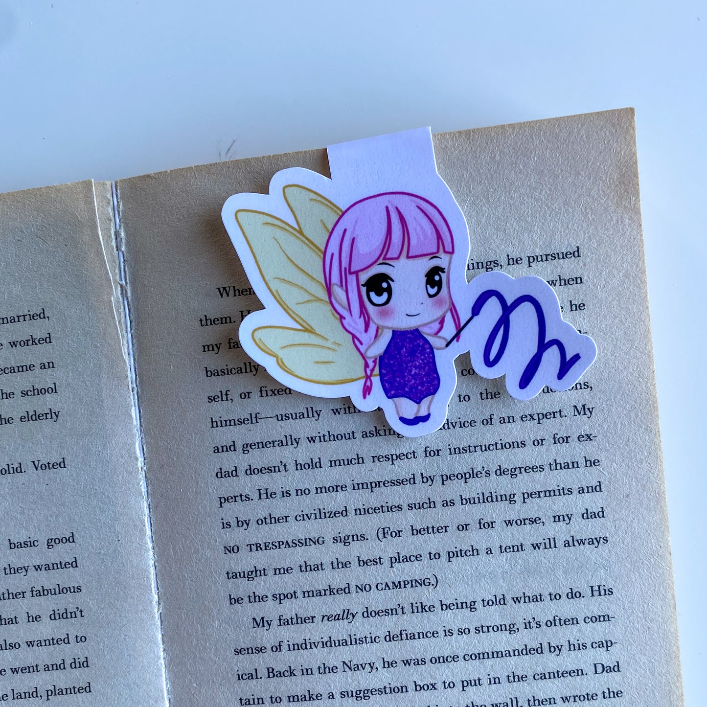 Marcapáginas Magnético - Luna Saltando a la Cuerda - Hada estilo Kawaii