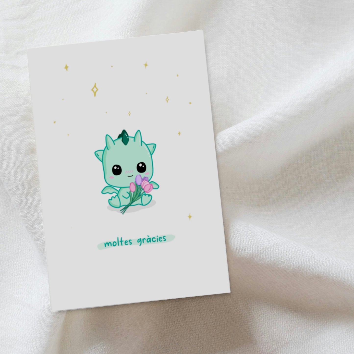 Customizable Kawaii Thank You Card - Kai