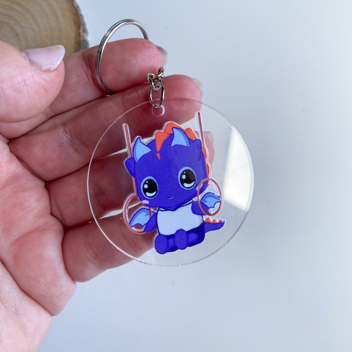 Keychain - Blue Gymnast - Kawaii Style Dragon