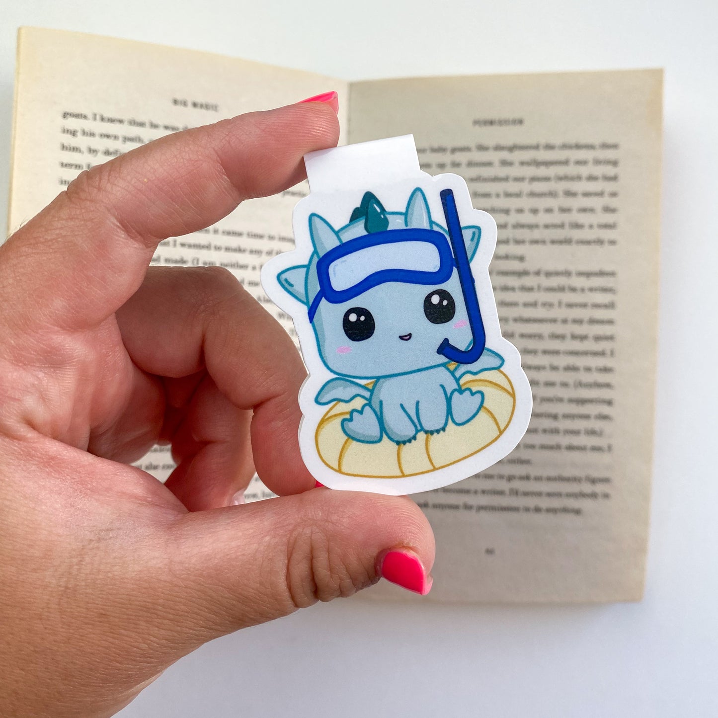 Magnetic Bookmark - Kai with Float - Kawaii Style Dragon