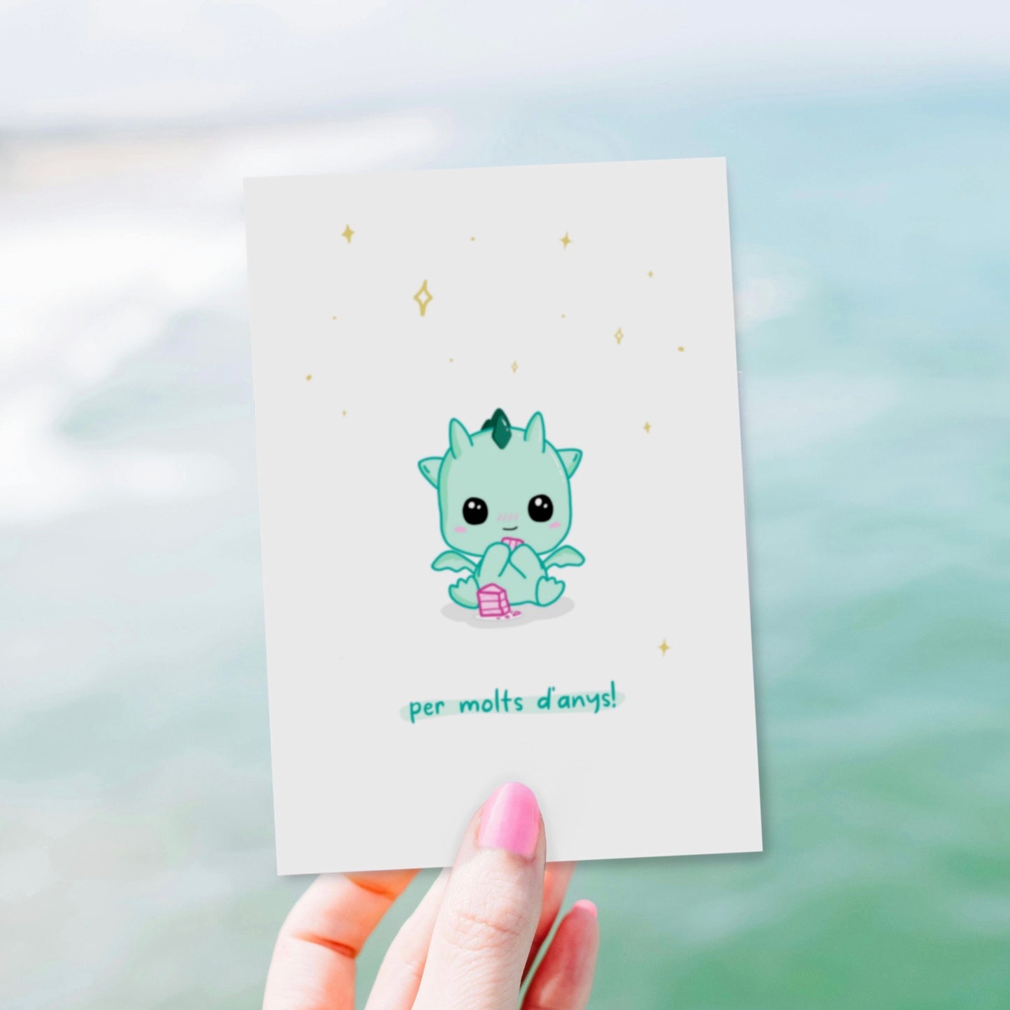 Customizable Kawaii Greeting Card - Kai