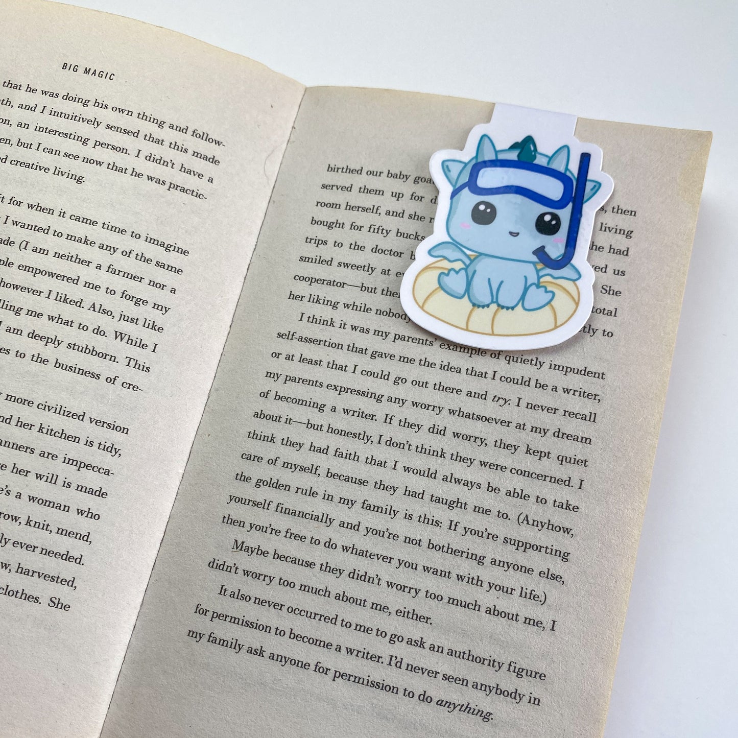 Magnetic Bookmark - Kai with Float - Kawaii Style Dragon