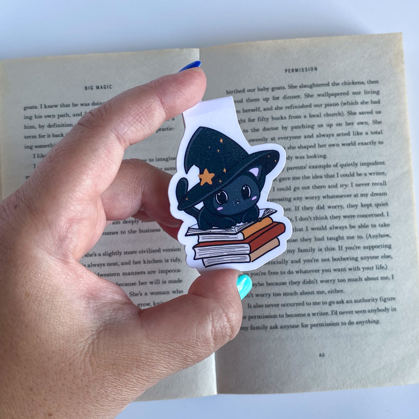 Magnetic Bookmark - Nyx - Kawaii Cat