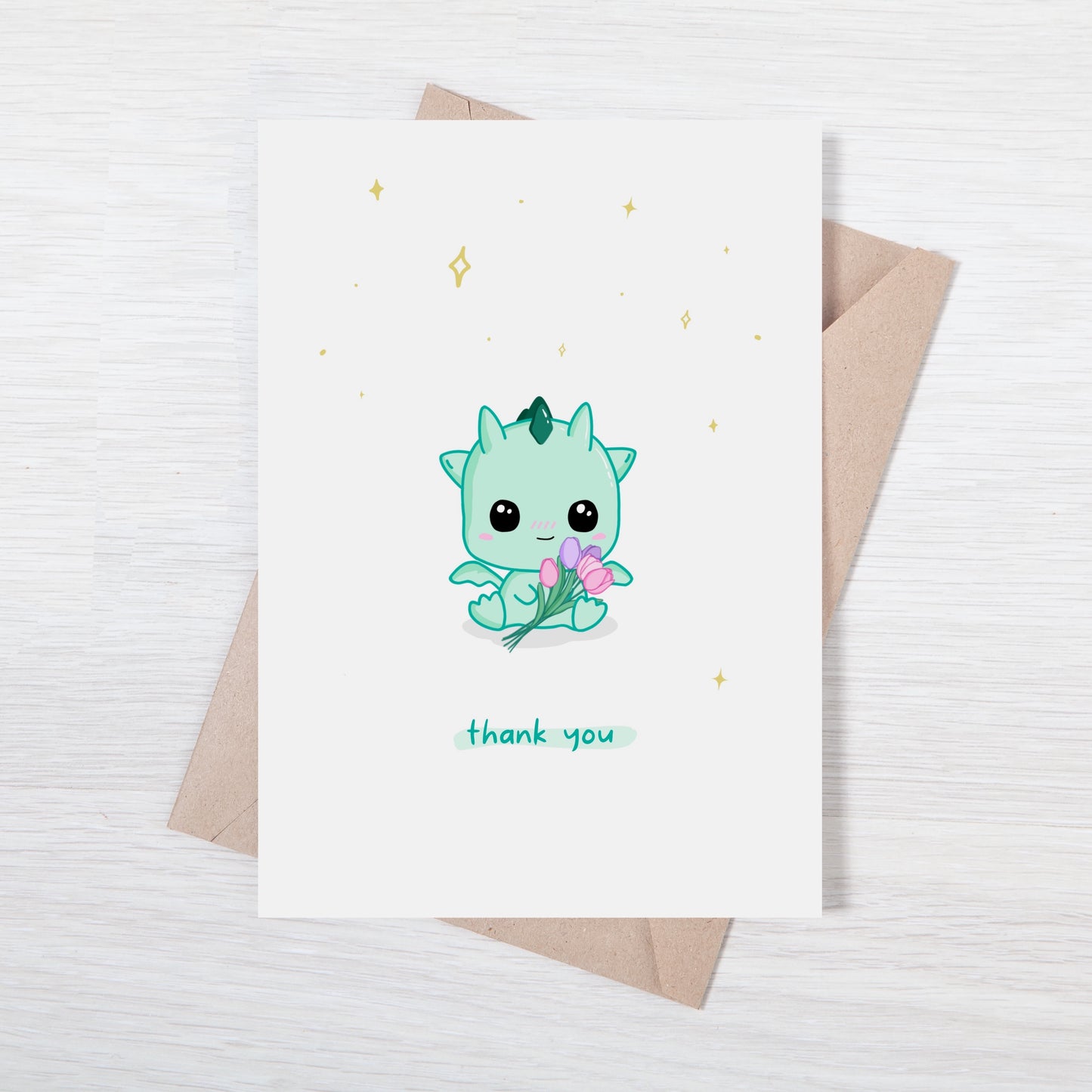 Customizable Kawaii Thank You Card - Kai