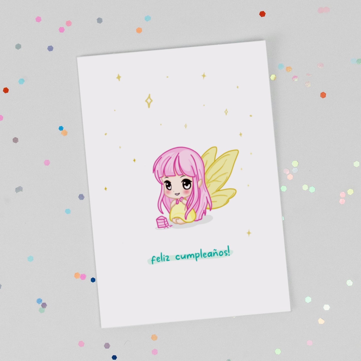 Customizable Kawaii Greeting Card - Luna