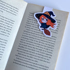 Magnetic Bookmark - Elly with Broom - Kawaii Witch