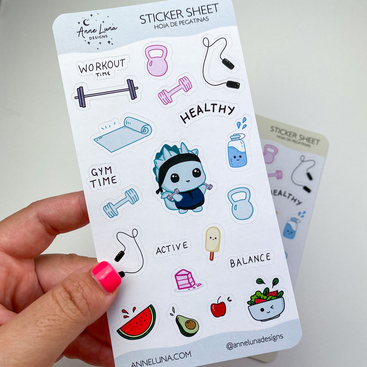 Kawaii Sticker Sheet - Kai Exercise - Bullet Journal Decoration