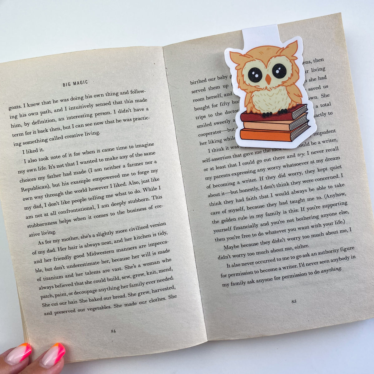 Marcapáginas Magnético - Otto con Libros - Búho estilo Kawaii
