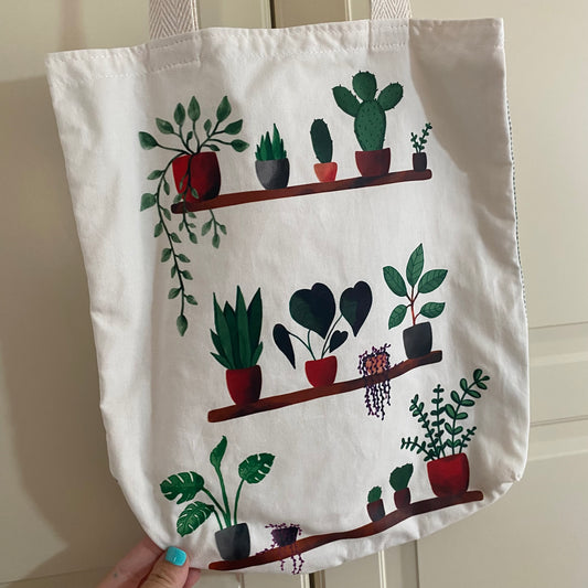 Bolsa Tote Bag Decorada con Plantas