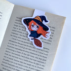 Magnetic Bookmark - Elly with Broom - Kawaii Witch