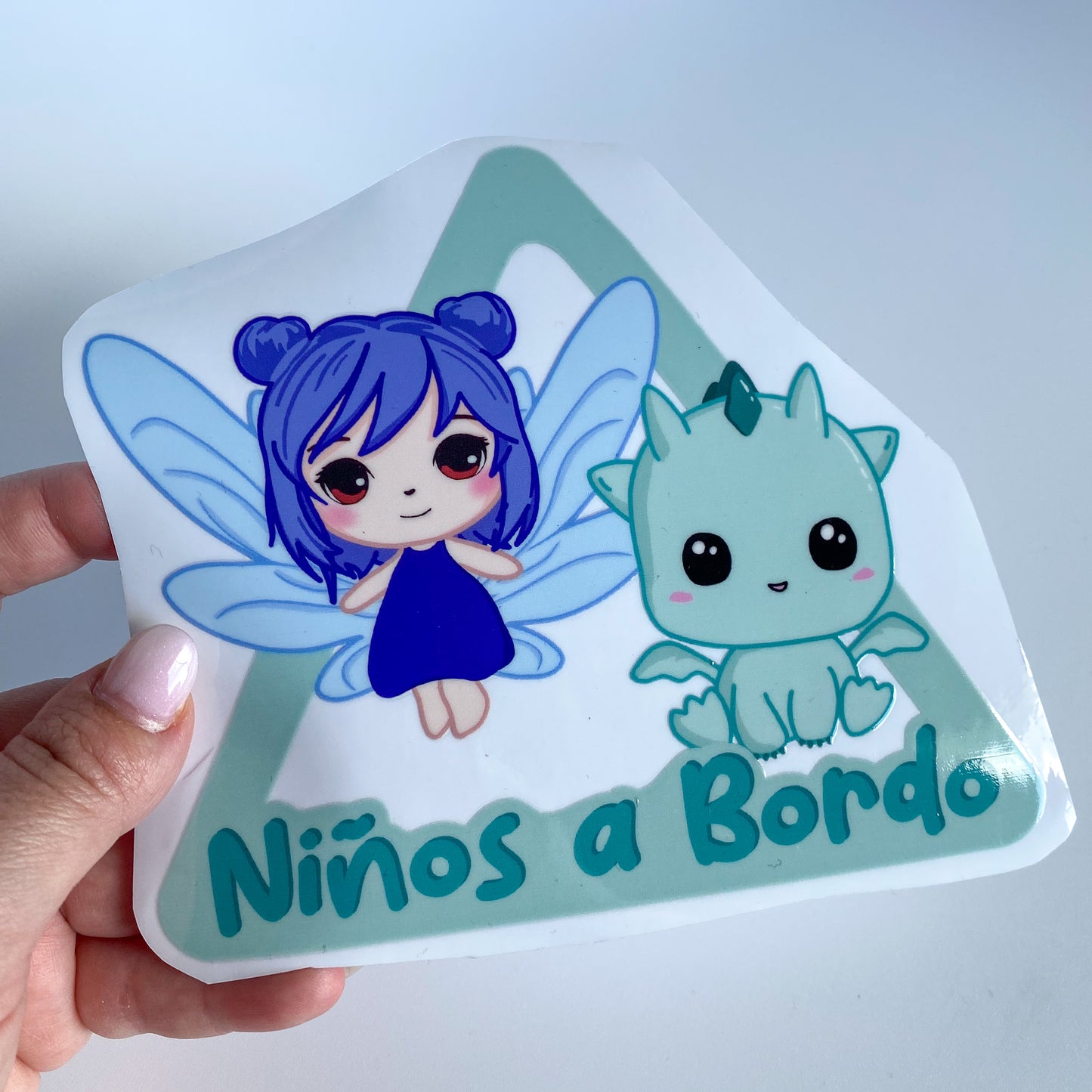 Bebé a Bordo - Pegatina para el Coche con Personajes Kawaii