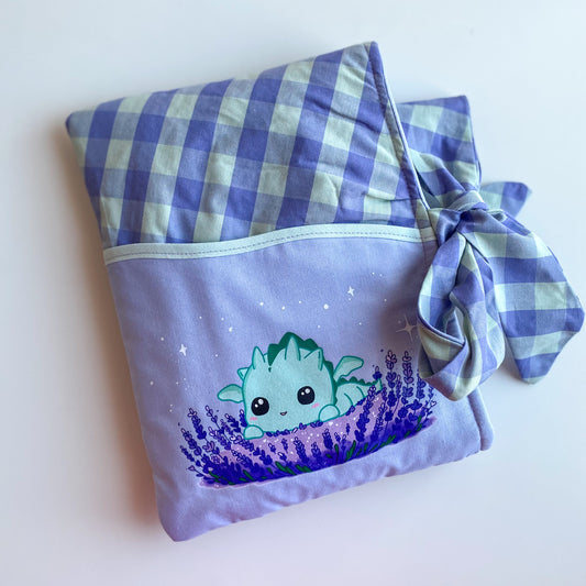 Funda acolchada con Lazo para libros, Kindle o iPad – Ilustración kawaii Reflejos de Lavanda