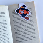 Magnetic Bookmark - Elly with Broom - Kawaii Witch