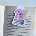 Magnetic Bookmark - Luna with Books - Kawaii Fairy