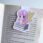 Magnetic Bookmark - Luna with Books - Kawaii Fairy