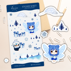 Kawaii Sticker Sheet - Anya and Picky at Christmas - Bullet Journal Decoration