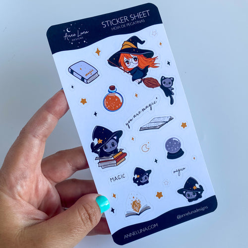 Kawaii Sticker Sheet - Elly and Nyx - Bullet Journal Decoration