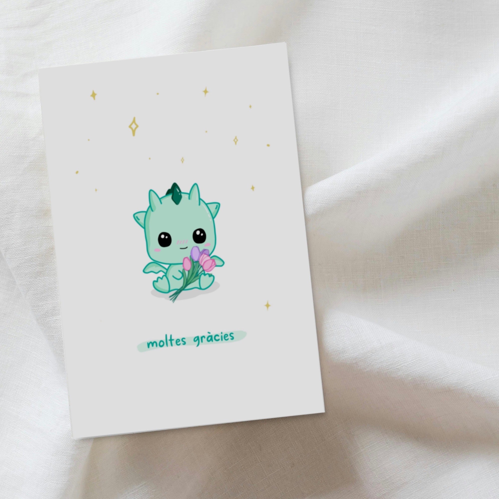 Customizable Kawaii Thank You Card - Kai