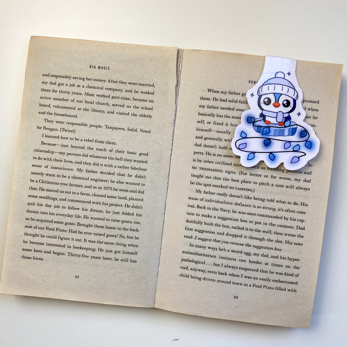 Marcapáginas Magnético - Piko en Navidad - Pingüino estilo Kawaii