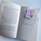 Magnetic Bookmark - Luna with Books - Kawaii Fairy