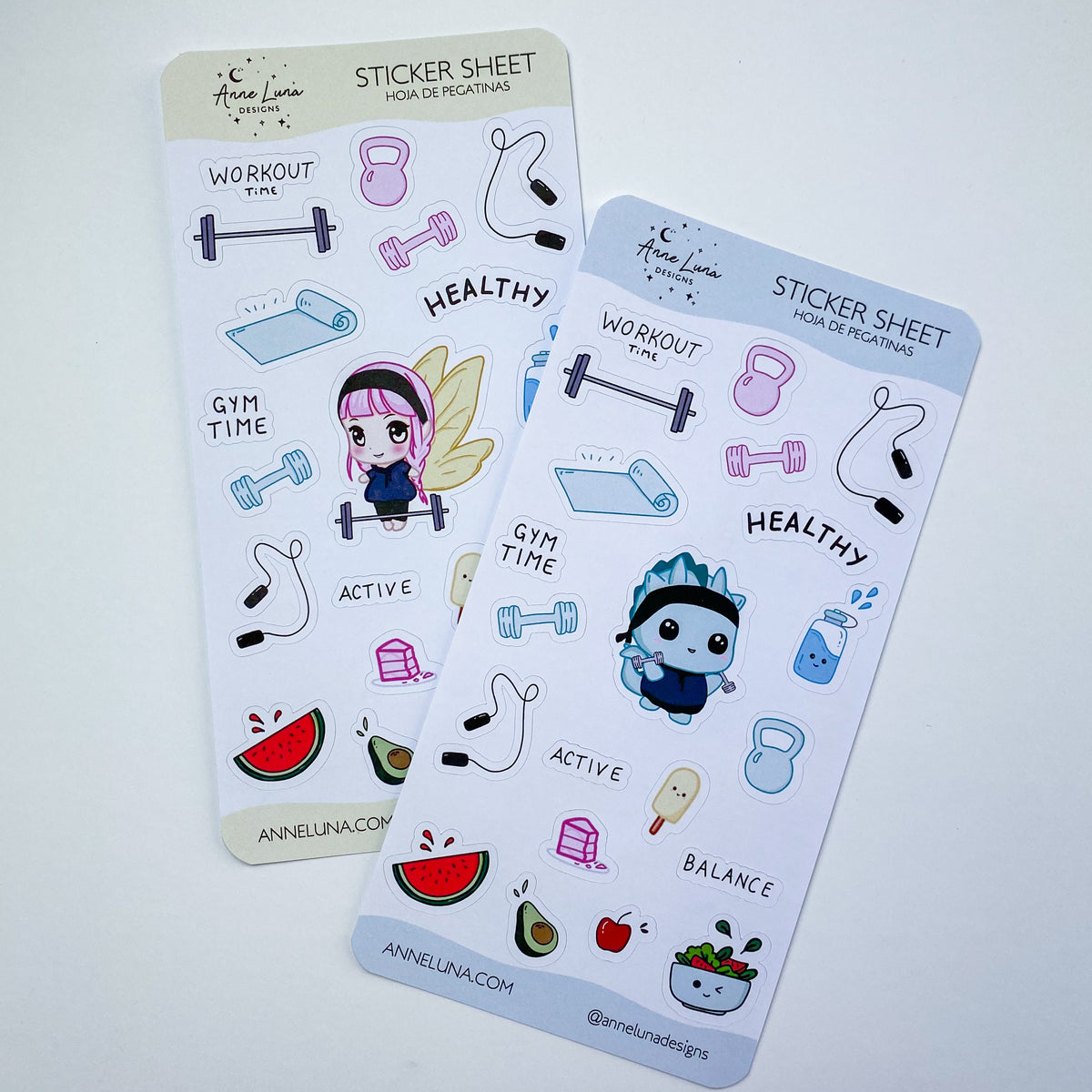 Kawaii Sticker Sheet - Kai Exercise - Bullet Journal Decoration
