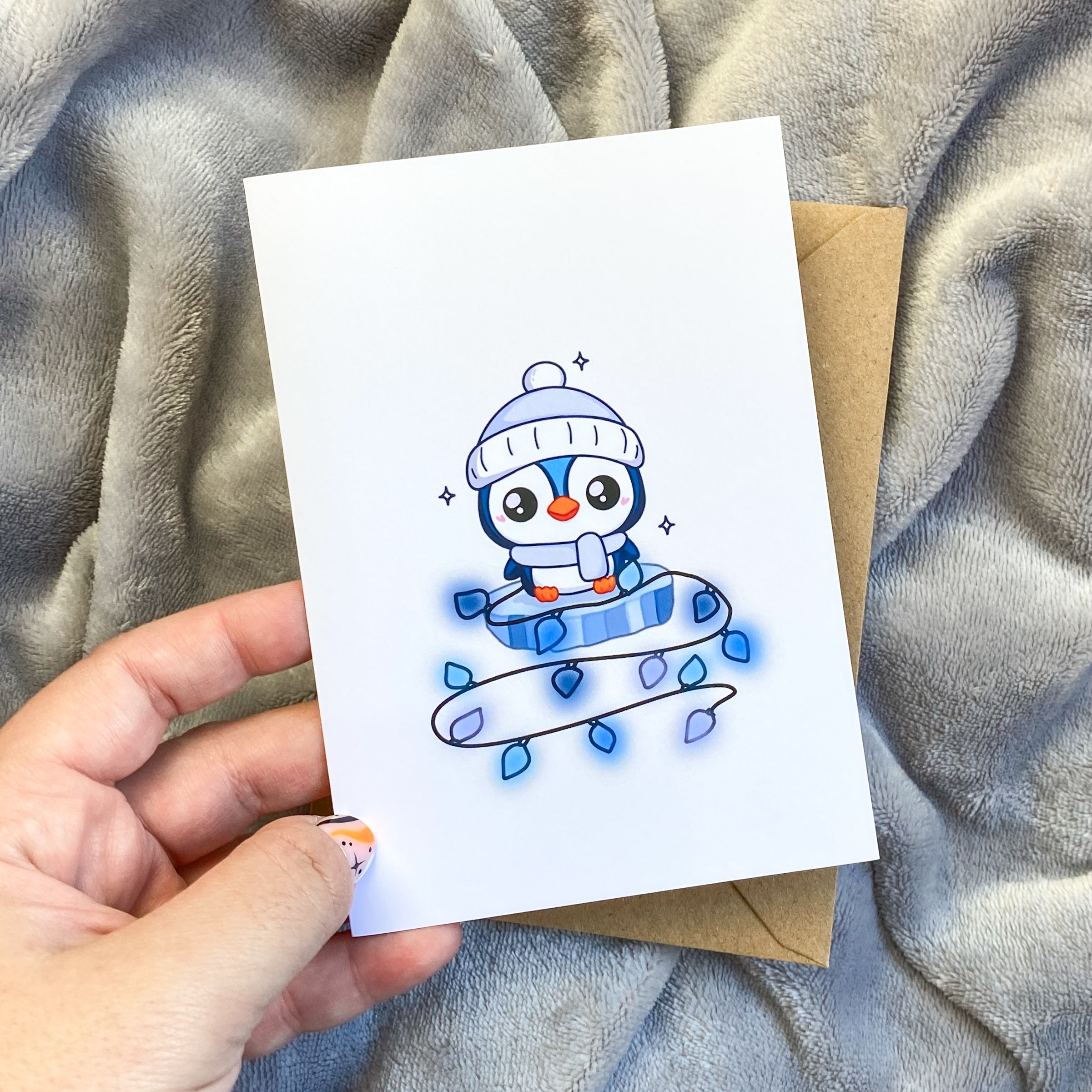 Tarjeta de Navidad Kawaii - Piko en Navidad