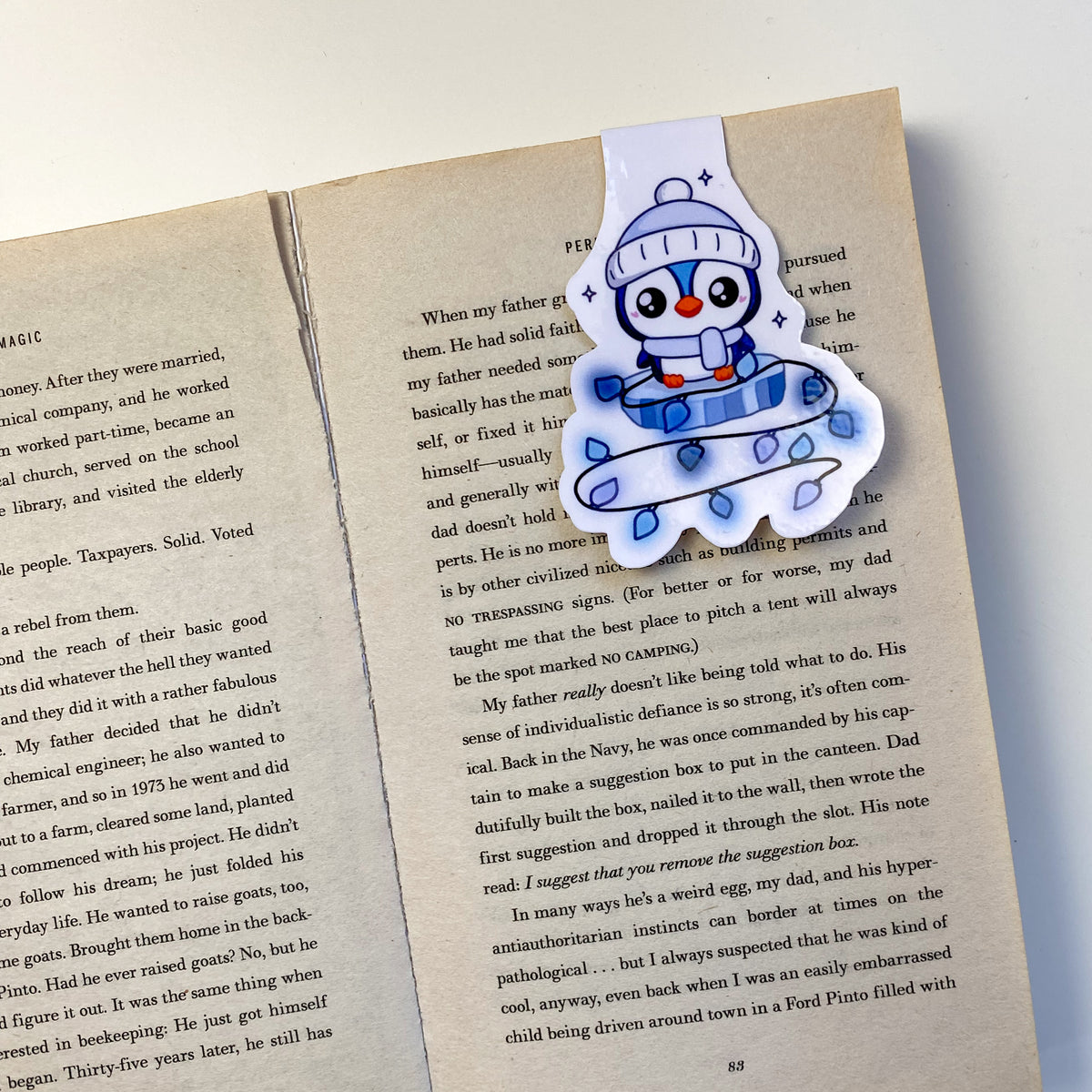 Marcapáginas Magnético - Piko en Navidad - Pingüino estilo Kawaii