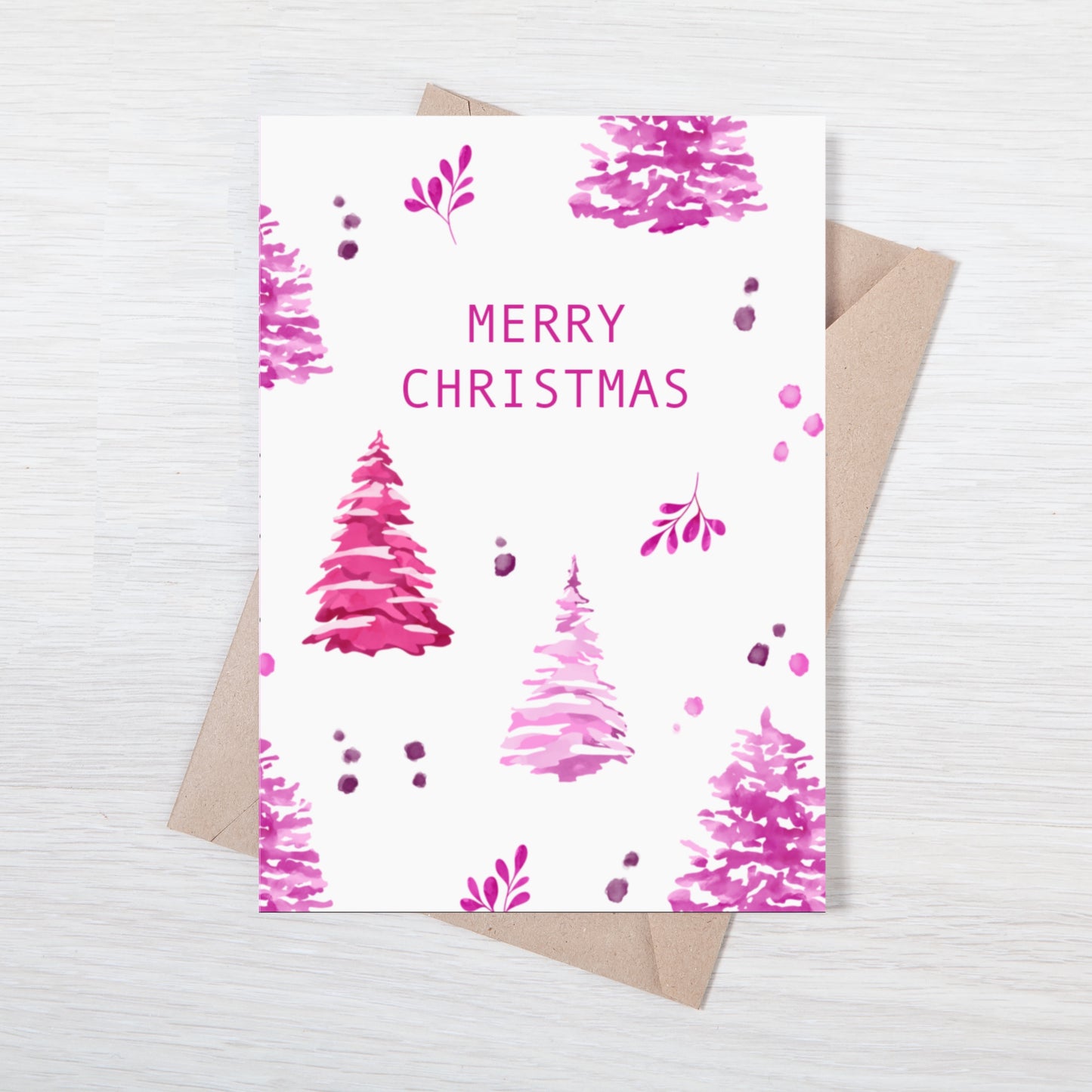 Tarjeta De Navidad Pink Trees