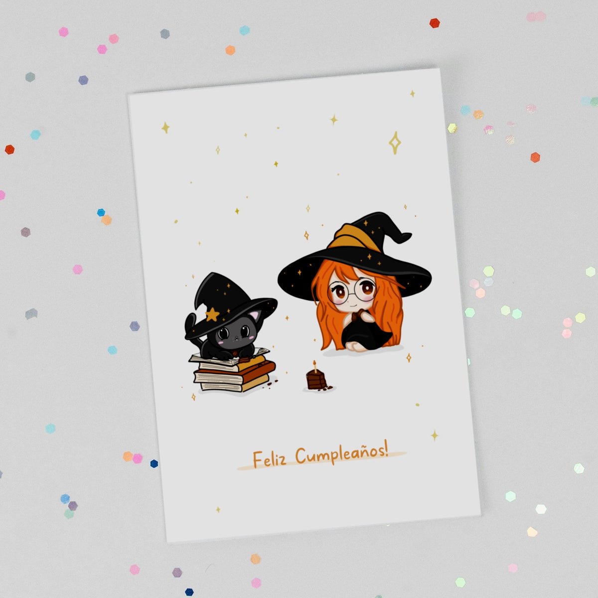 Customizable Kawaii Greeting Card - Elly and Nyx