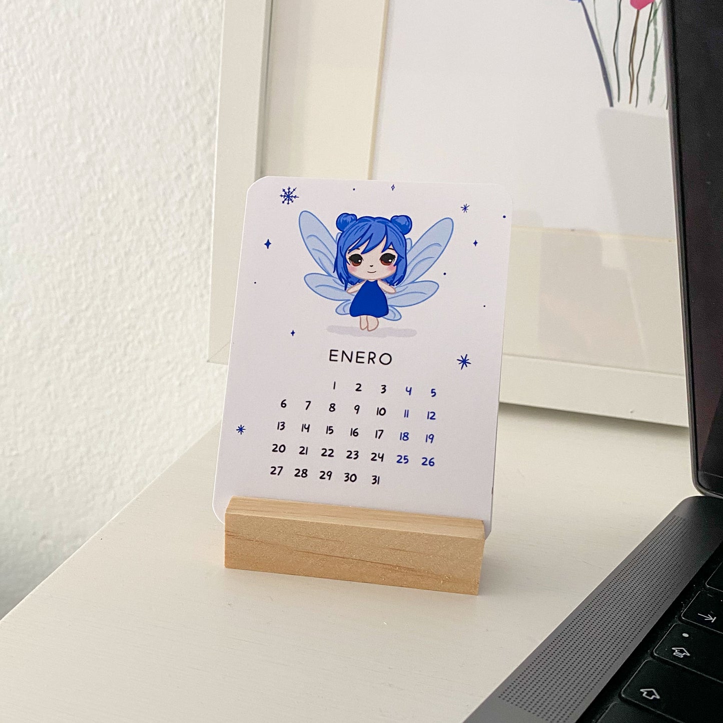 Calendario Mini con Ilustraciones Kawaii 2025