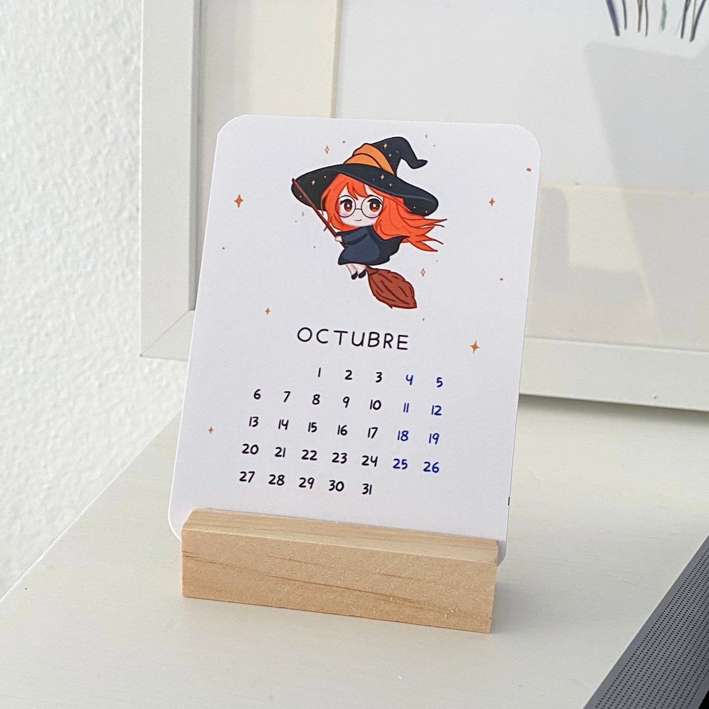 Calendario Mini con Ilustraciones Kawaii 2025