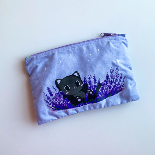 Neceser Pequeño con Diseño Kawaii - Gato Nyx Colección Lavanda