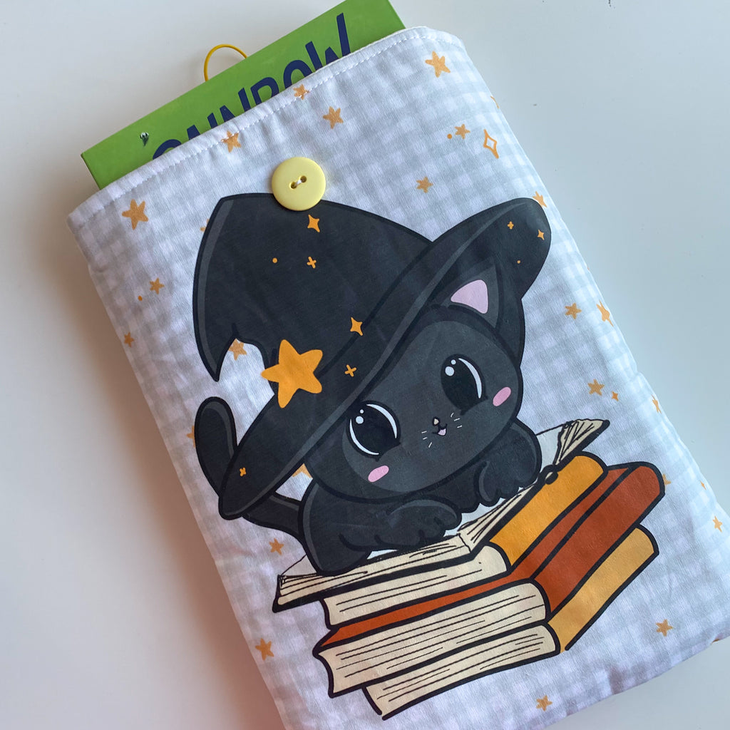 Funda acolchada con Botón para libros, Kindle o iPad – Ilustración kawaii Mágico Otoño