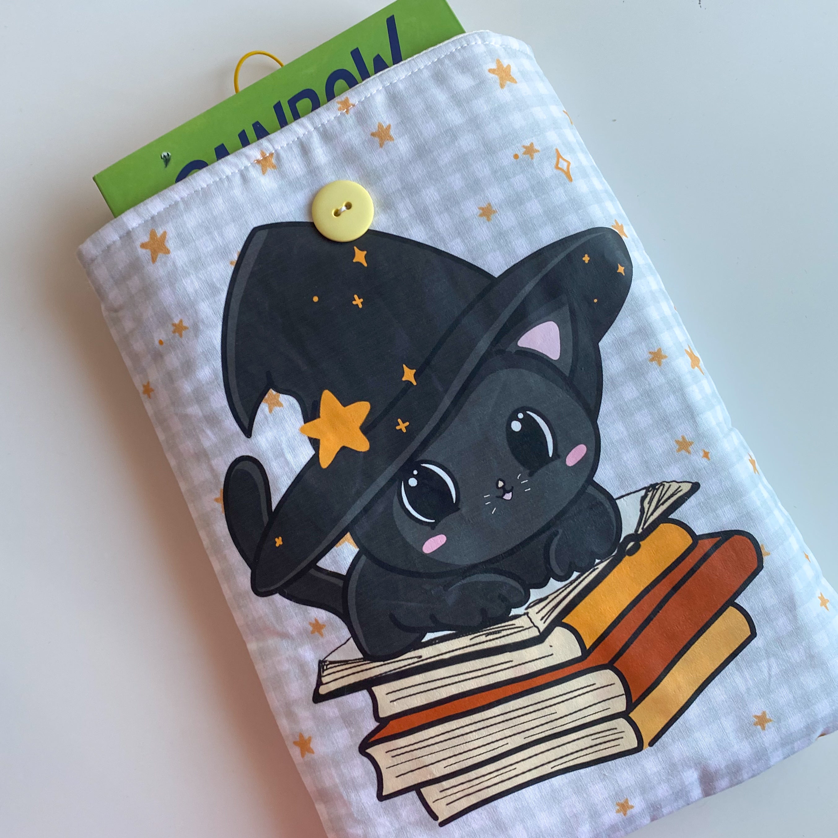 Funda acolchada con Botón para libros, Kindle o iPad – Ilustración kawaii Mágico Otoño