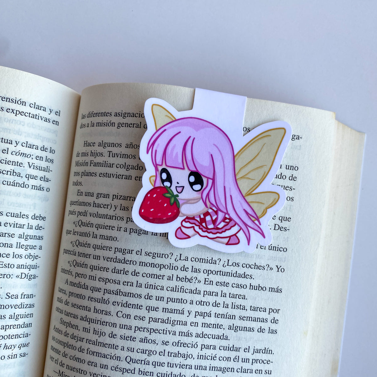 Marcapáginas Magnético de la Hada Luna, Sabor a Fresa