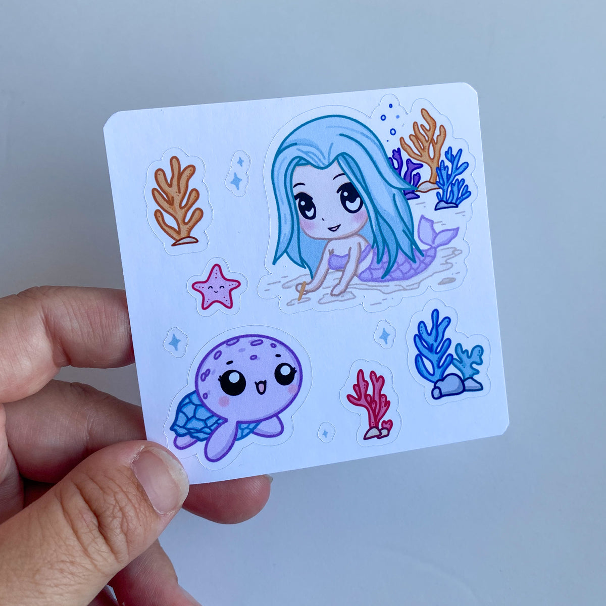 Mini Hoja de Pegatinas Kawaii - Bajo el Mar - Decoración Bullet Journal