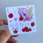 Mini Hoja de Pegatinas Kawaii - Sabor a Fresa - Decoración Bullet Journal