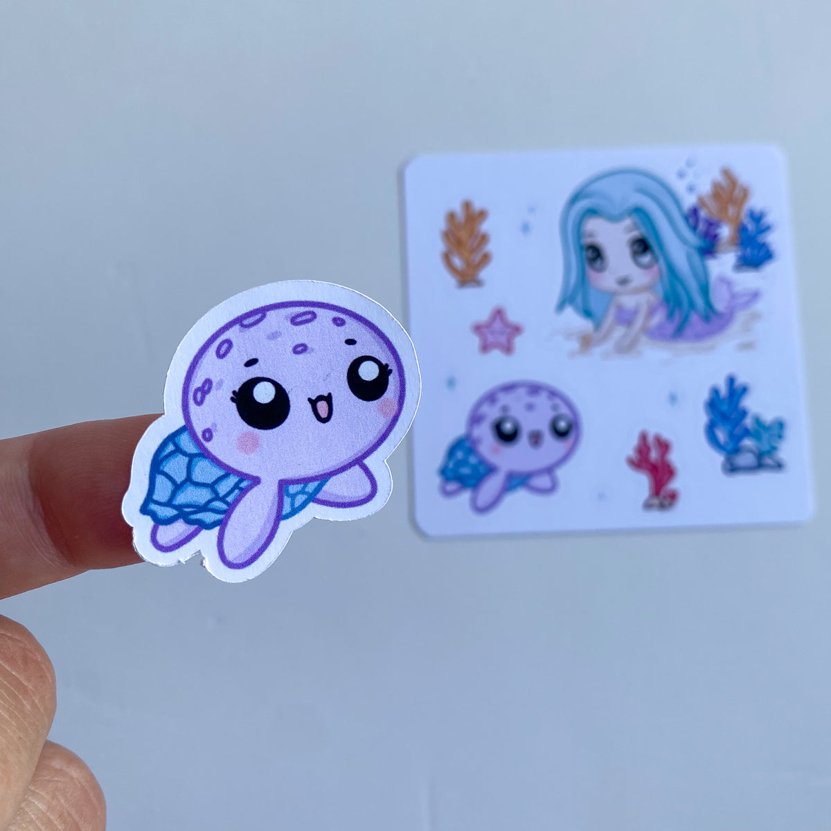 Mini Hoja de Pegatinas Kawaii - Bajo el Mar - Decoración Bullet Journal