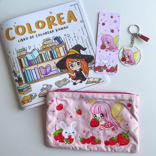 Caja Temática Kawaii – Sabor a Fresa – Pack Creativo y Adorable 🌟
