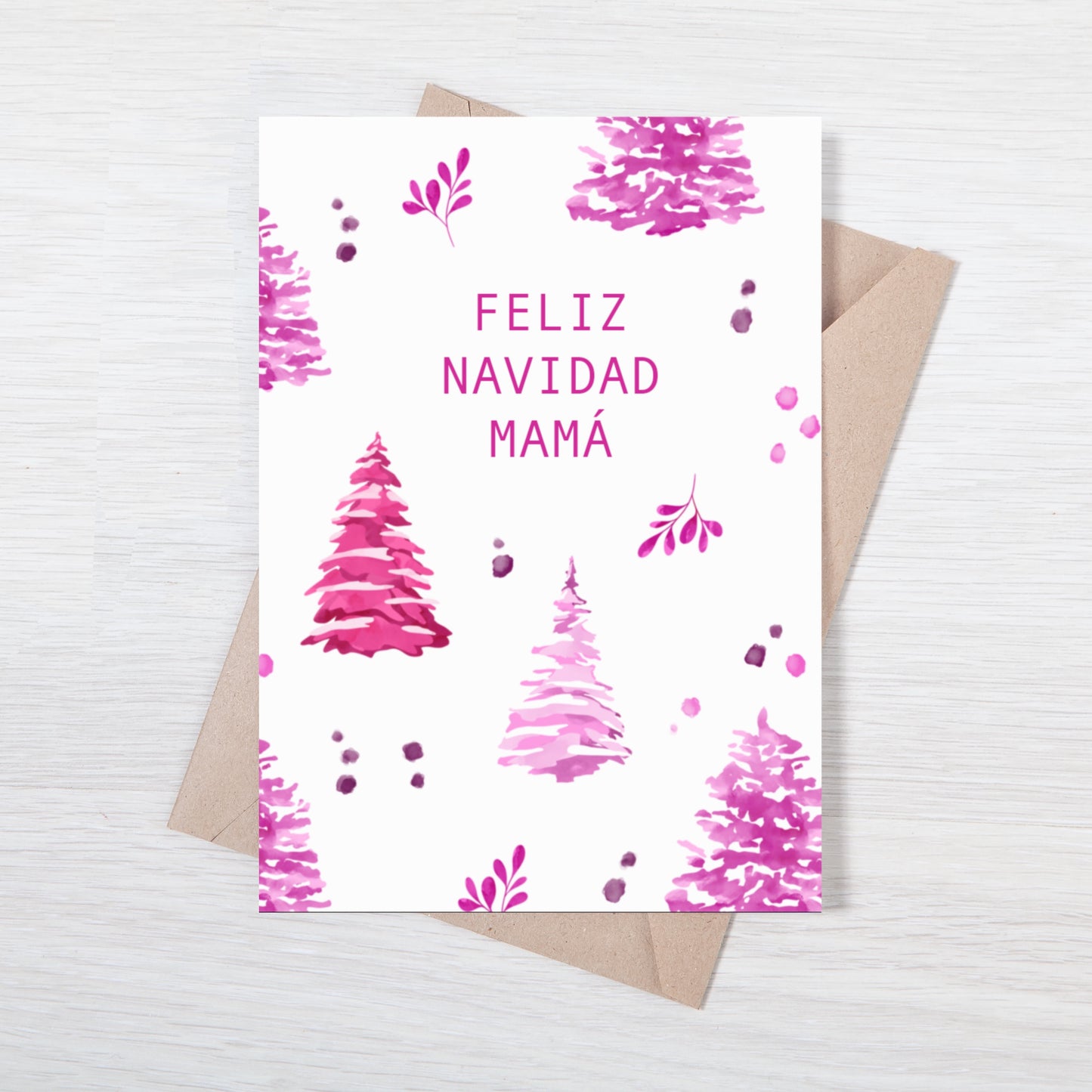 Tarjeta De Navidad Pink Trees